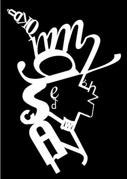 letters white on black