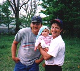 Daddy, Anna and Paw-paw Butch, 5 months old.
