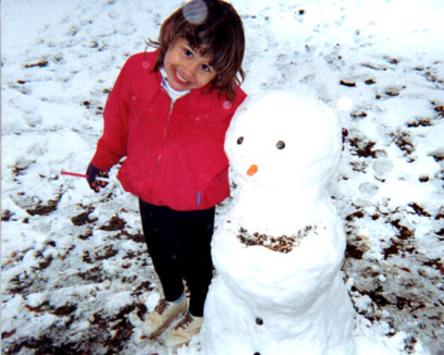 Anna in her first big snow at home...Jan. 2002