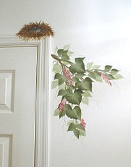 Handpainted wall vines