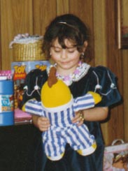 Olivia with her birthday presents!