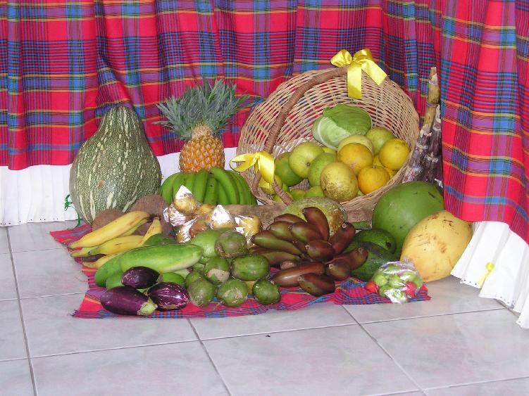 Lovely fruits and vegetables displayed for Creole Day