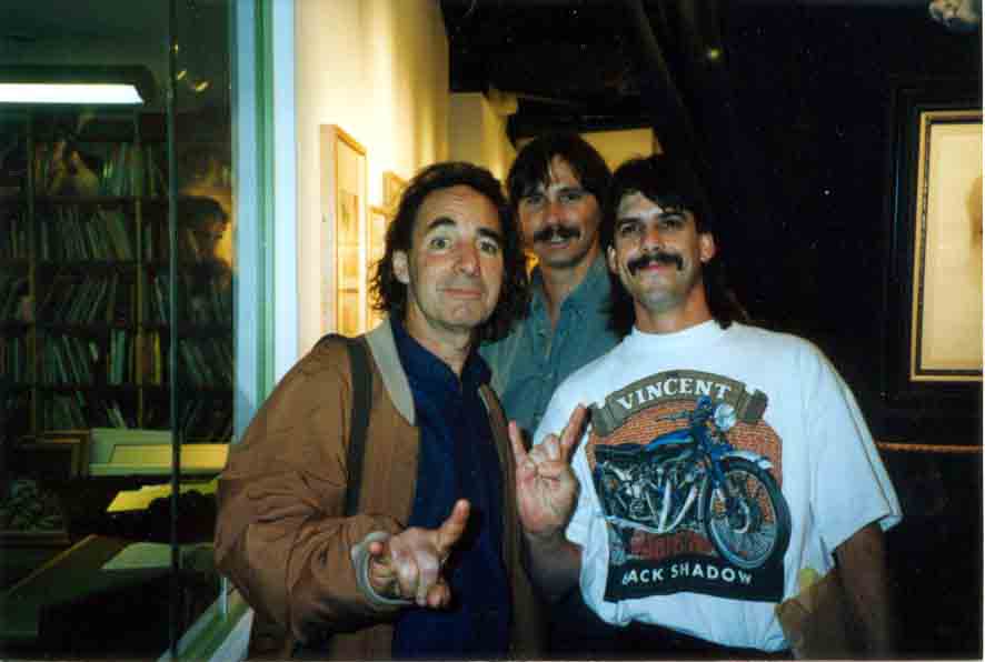 Harry Shearer and National Debt in Santa Monica. 
Left to right: Harry Shearer, Sal España, James Ellis.