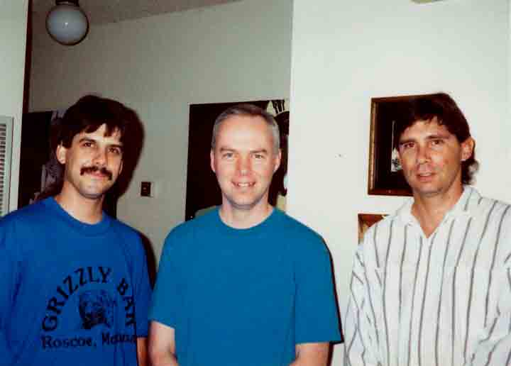 National Debt with Kit Watkins in San Luis Obispo. 
Left to right: James Ellis, Kit Watkins, Sal España.