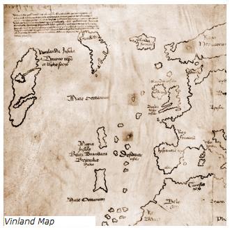 Vinland Map, 15th century map depicting Viking explorations of North America