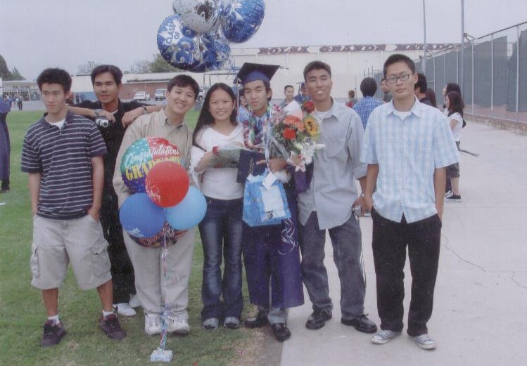 the crew during andy's graduation
