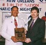 accepting
a National Town Watch award