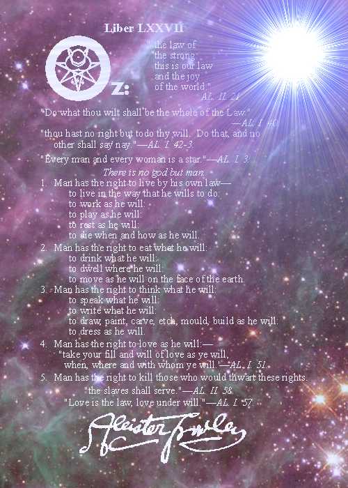 Liber OZ: the Rights of Man