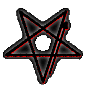 Point down pentagram, first stroke bottom to top right