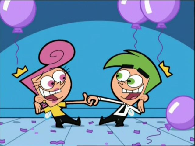Cosmo & Wanda dancing at Timmy's Fairyversary party!