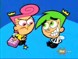 Wanda scolds Cosmo after she gets rid of a bomb he was holding.