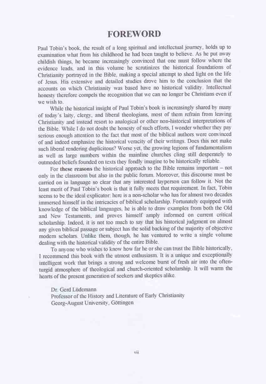 Foreword by Gerd Ludemann