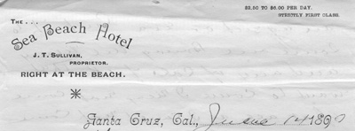 Sea Beach Hotel letterhead