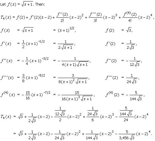 10.5 Taylor Polynomials And Taylor Theorem