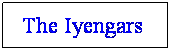 Text Box: The Iyengars   
