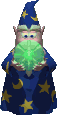 Merlin the Wizard looking into a crystal ball, much like the mystic pok�seer does. From Microsoft Office gallery of assistants; copyright Microsoft 2002