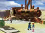 The protagonist trainer and his partner near the locomotive stationed on the train plataform.
Click to see larger!