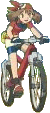 May rides on her bike in the first episode of the Pok�mon Advance anime