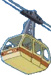 A cable car on its cables