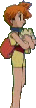 Misty from a side view with Togepi.
Background Cleanup editing by Sapphire.