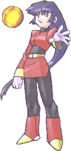 Leader Sabrina portrayed here with her gym badge instead of with her usual whip & doll.