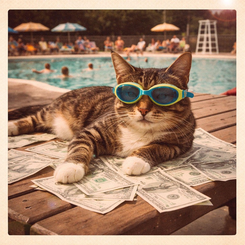 man on diving board 1980s