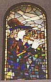 Vidriera de l'esgl&eacute;sia del Mercat de Sant Nicol&agrave;s a Hamelin (Alemanya)