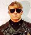 Cop in leather jacket