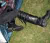 engineer boots 4 sloppy straps on grass