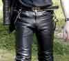Leather pants black T shirt