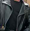 full leather and b;ack T shirt