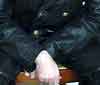 Leather pea jacket