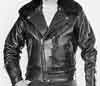 Tauber's motorcycle jacket on model