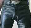 Leather pants with engineer boots