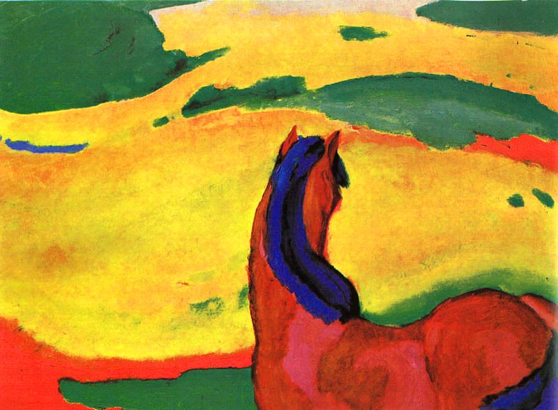 Franz Marc: Caballo en un paisaje