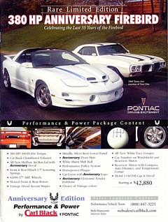 380hp Anniversary edition Black Bird