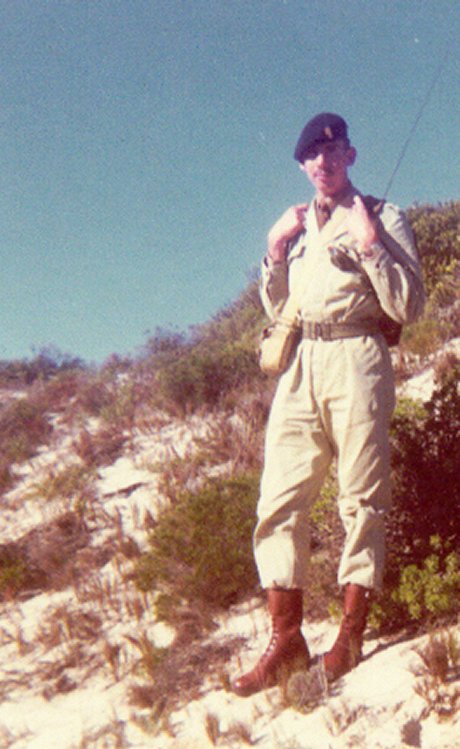 Taking my squad out on a compass training march, Strandfontein dunes, 1970.