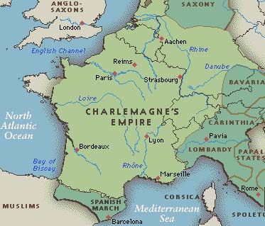 The Franconian empire during the reign of Charlemagne