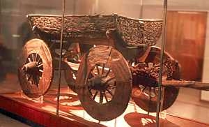 Wagon found at the Oseberg ship burial in Norway