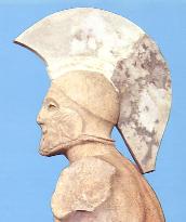Bust of a Spartan warrior