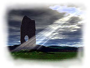 A reconstruction of the Wodden stone on the Orkney islands
