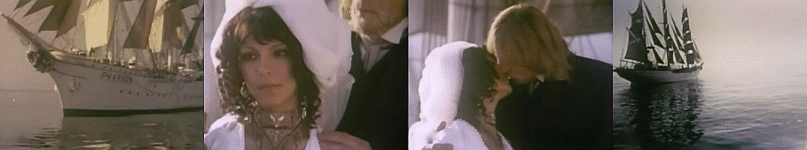 Montecristo och Hayd�e avreser med skeppet Pharaon i filmen �Slottet Ifs f�nge� (Sovjetunionen 1988)