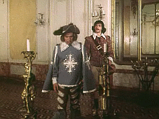 D'Artagnan och herr de Tr�ville i den senares mottagningsrum.