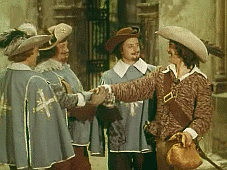 Aramis, Portos, Atos och d'Artagnan i filmen �D'Artagnan och de tre musket�rerna� (Sovjetunionen 1978)