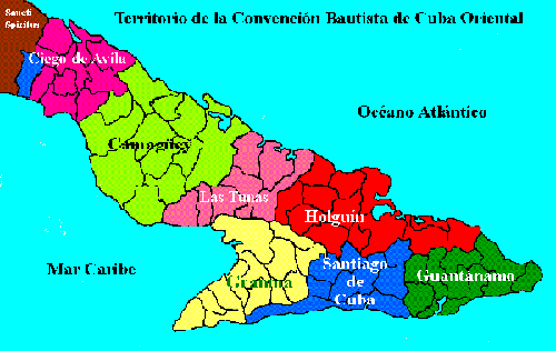 Mapa de la Convenci�n Bautista de Cuba Oriental