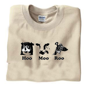 Hoo Moo Roo/Unisex/Long Sleeve/Sand