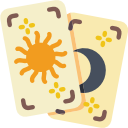 Immagine di due carte con il Sole e la Luna