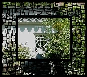 Framed view of garden