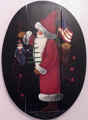 Tole painting: patriotic santa