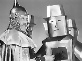 "My tireless electronic sentries are now ready to destroy Captain Video on sight!"